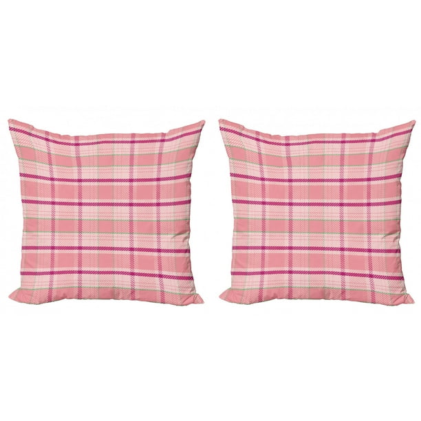 Pink LOVE Plaid & Color Throw Pillow Multicolor 18x18 